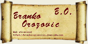 Branko Orozović vizit kartica